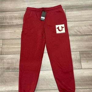 True Religion Maroon Joggers with Logo